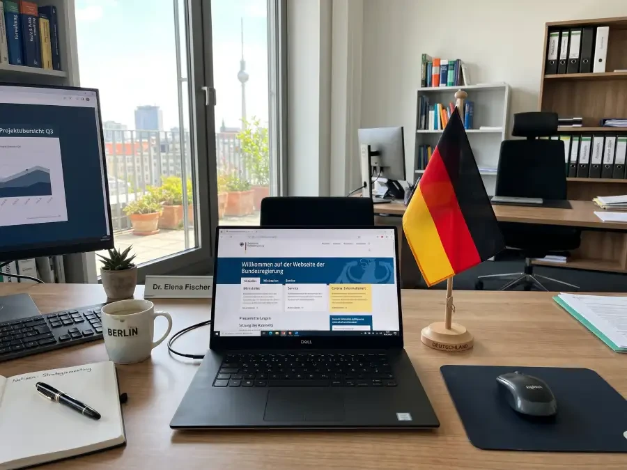 Deutsches Glücksspielaufsichtsbehörde-Logo mit Laptop und Sportwetten-Anzeige